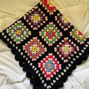 Vintage 70’s Handmade Crocheted Afghan Blanket